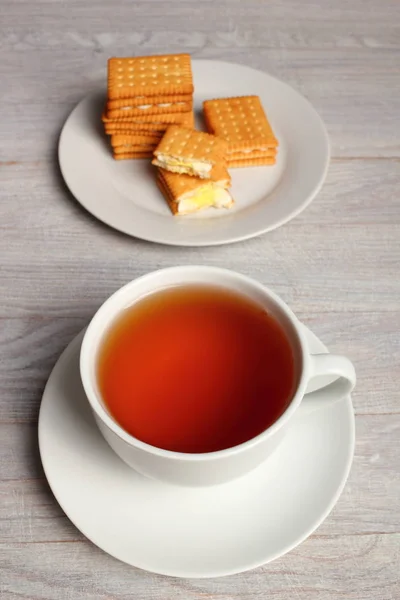 Сэндвичи Печеньем Чай — стоковое фото