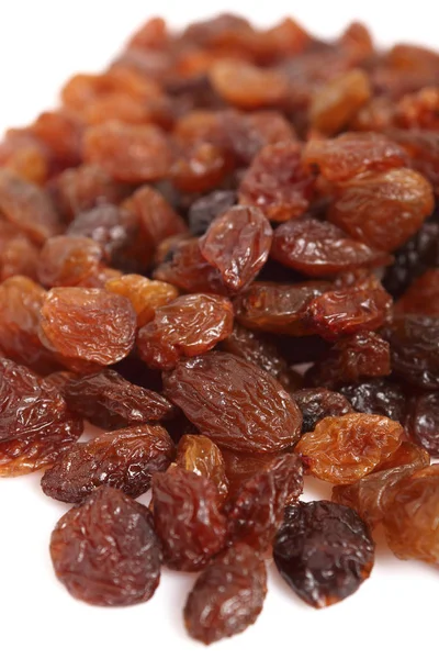 Des Raisins Secs Isolé Sur Fond Blanc Macro — Photo