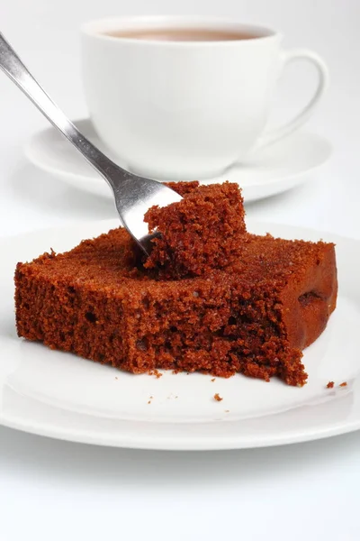 Peperkoek Cake Met Kopje Thee — Stockfoto