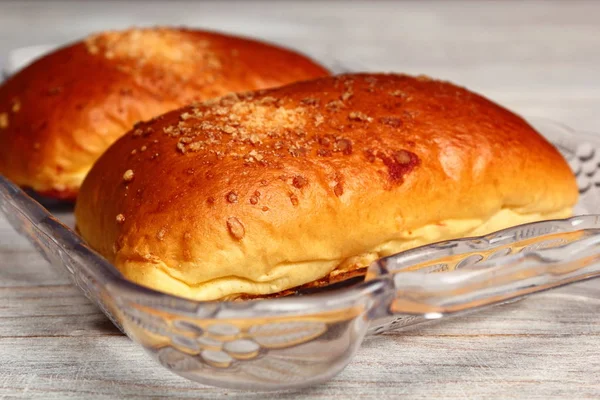 Blaubeerbrötchen Brötchen Aus Hefeteig Gefüllt Mit Heidelbeeren Zart Mit Krümel — Stockfoto