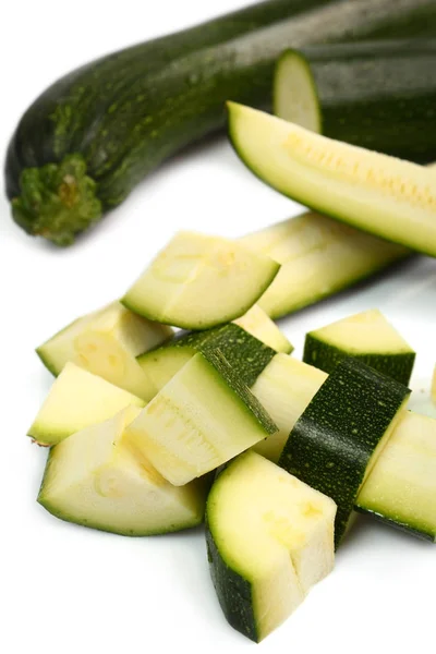 Sliced Zucchini White Background — Stock Photo, Image