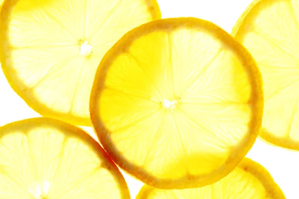 新鮮なレモン スライスの背景 — ストック写真