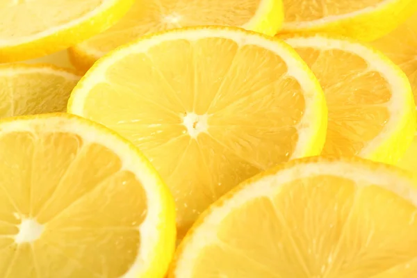 フルーツ背景 新鮮なレモン スライス杭します — ストック写真