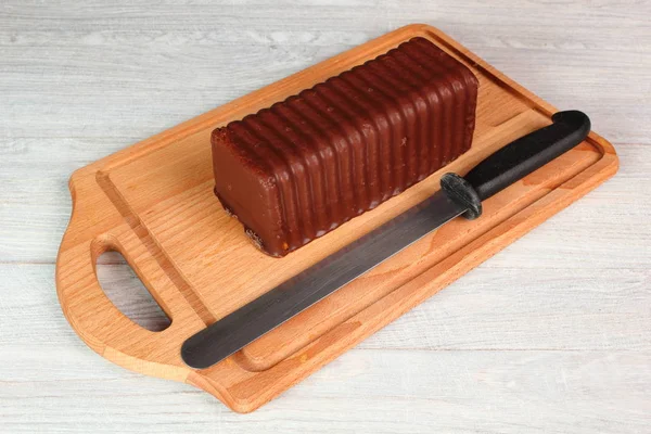 Chocolate Glazed Marble Loaf Cake — Stock Photo, Image