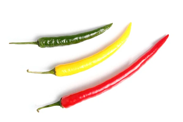 Cayenne Peppers Bílém Pozadí — Stock fotografie