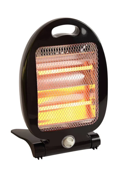 Quartz Halogen Heater Glowing Bars Isolated Clipping Path — Stock Photo, Image