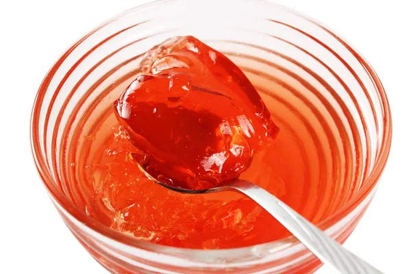 Gelatine Dessert Schüssel Vorhanden Isoliert Mit Schnittpfad — Stockfoto