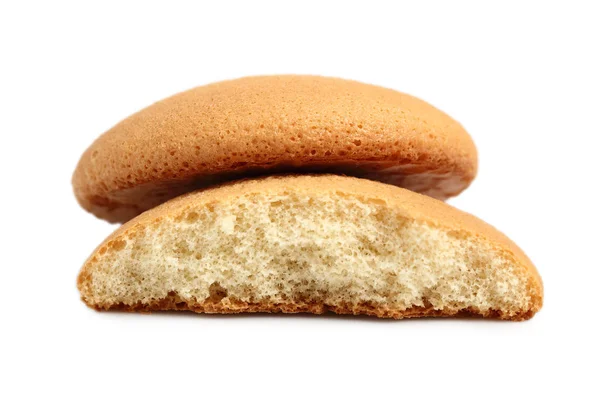 Spons Koekjes Geïsoleerd Een Witte Achtergrond — Stockfoto