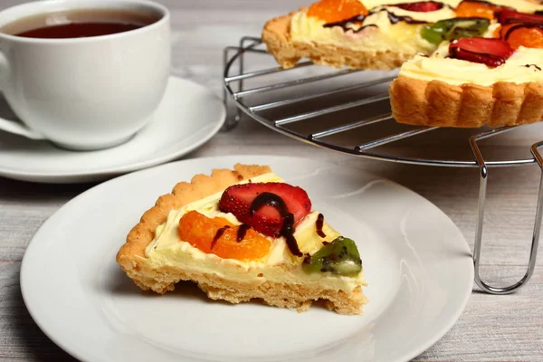 Fruchtkuchen Mit Teigcreme — Stockfoto