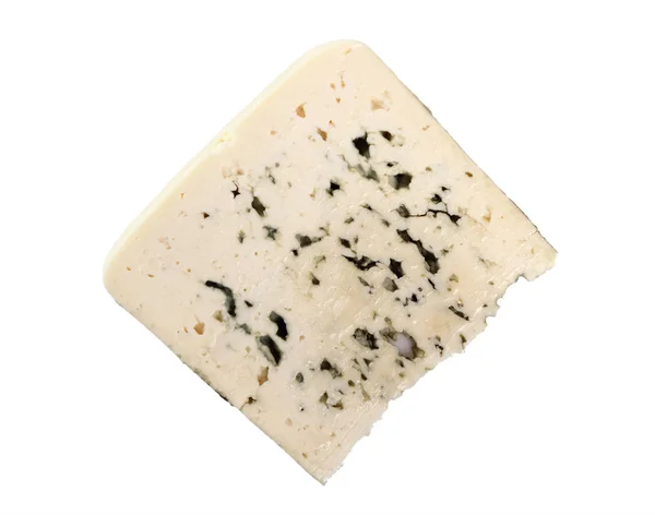 Μπλε Τυρί Απομονωμένα Λευκό Φόντο Ακριβώς Από Πάνω — Φωτογραφία Αρχείου