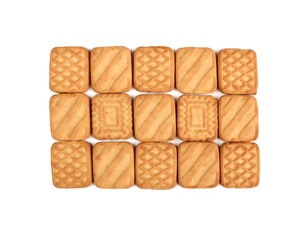 Biscuit Background Directly Isolated Shadow White Background — Stock Photo, Image