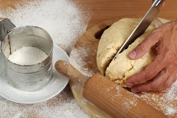 Fazendo Croissant Cookies Com Jam Série Massa Corte — Fotografia de Stock