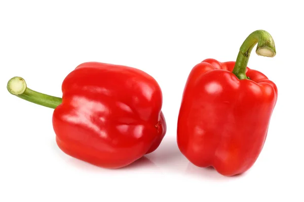 Κόκκινες Πιπεριές Λευκό Φόντο — Φωτογραφία Αρχείου