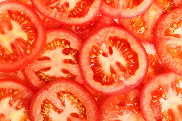 Fondo Vegetal Montón Rodajas Frescas Tomate — Foto de Stock