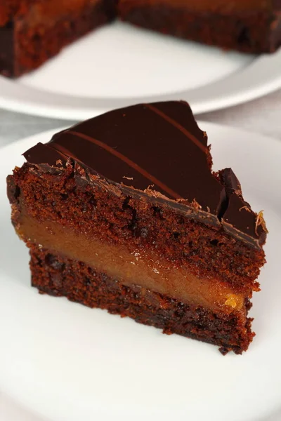 Välsmakande Choklad Torte Sachertårta — Stockfoto