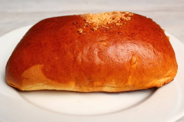 Blaubeerbrötchen Brötchen Aus Hefeteig Gefüllt Mit Heidelbeeren Zart Mit Krümel — Stockfoto