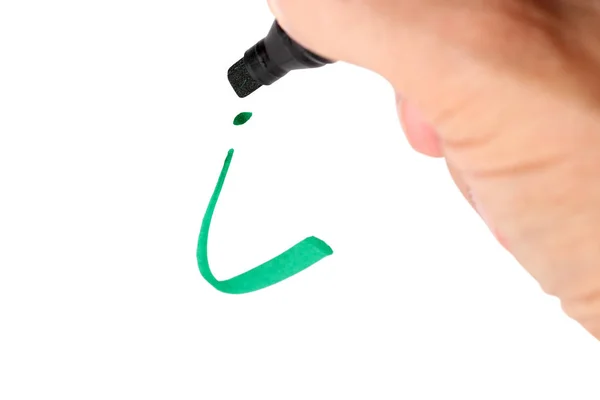 Mano Celebración Marcador Dibujo Verde Letra — Foto de Stock