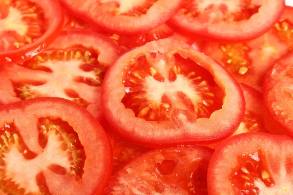 Fondo Vegetal Montón Rodajas Frescas Tomate — Foto de Stock