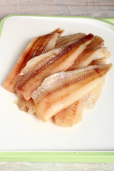 Fresh Alaska Pollock Filet — Fotografie, imagine de stoc