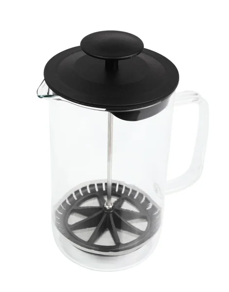 French Press Coffee Maker White Background — Stock Photo, Image