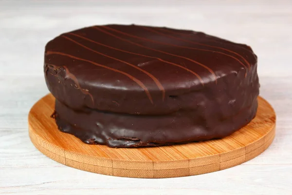 Finom Csokoládé Torta Sachertorte — Stock Fotó