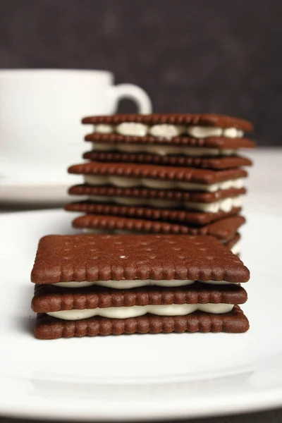 Choklad Grädde Cookie Smörgås — Stockfoto