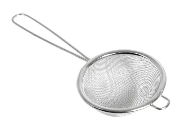 Tea Strainer Small Sieve Handle Isolated Clipping Path — Stock Photo, Image