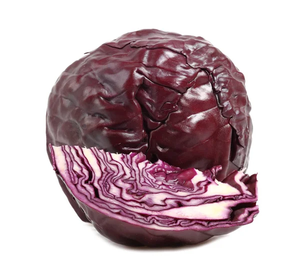 Red Purple Cabbage Isolated White Background — Stock Photo, Image