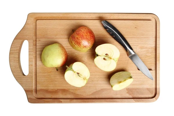 Manzanas Tabla Cortar —  Fotos de Stock