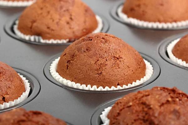Muffins Chocolate Isolado Com Caminho Recorte — Fotografia de Stock