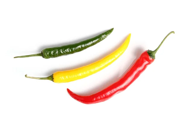 Cayenne Peppers White Background — Stock Photo, Image