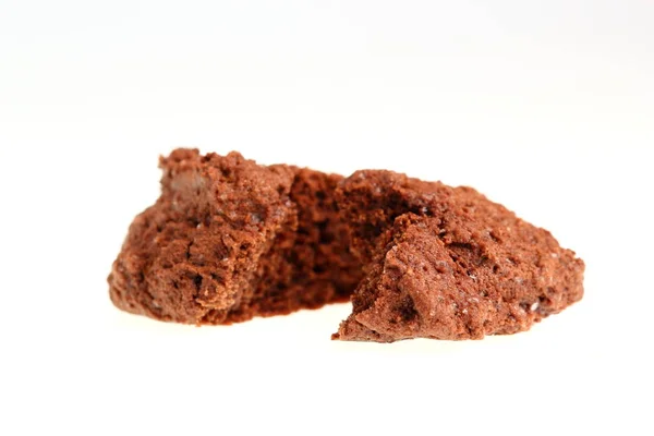 Biscoito Chocolate Caseiro Fundo Branco — Fotografia de Stock