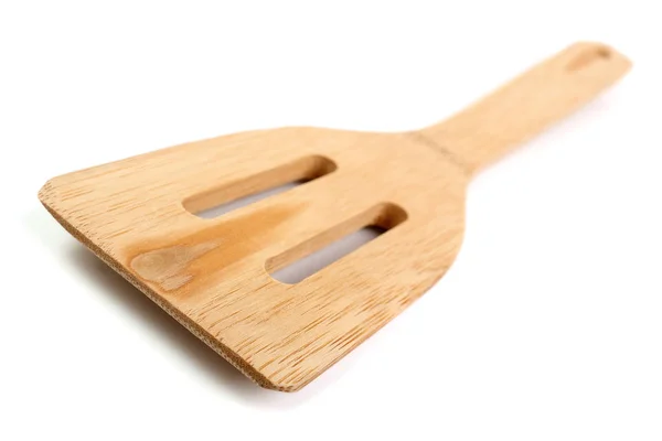 Wooden Spatula Isolated Clipping Path — Stock Photo, Image