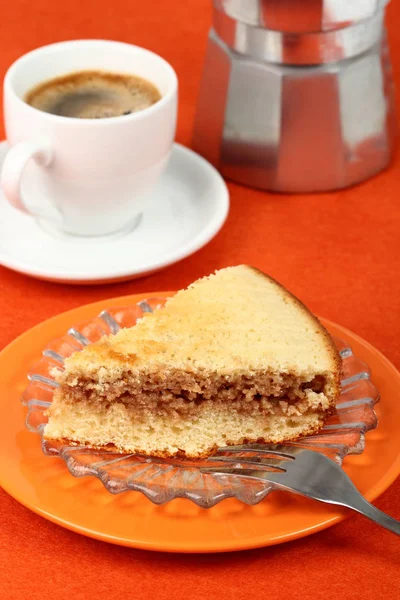 Piece Sweet Pie Served Glass Plate — Stock Photo, Image