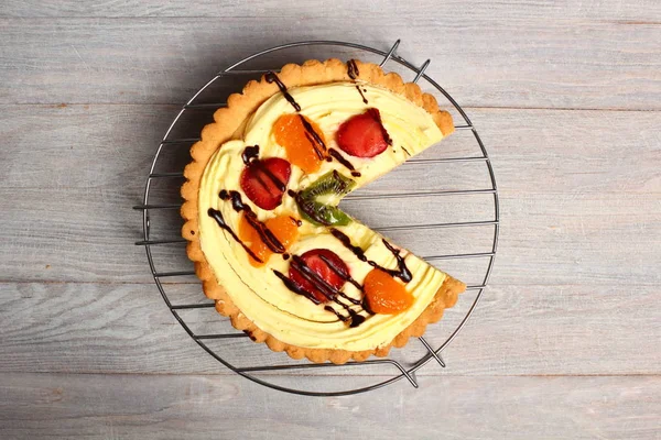 Tarta Frutas Con Crema Pastelera — Foto de Stock