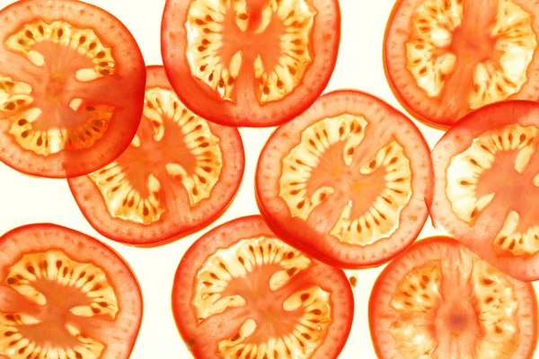 Rodajas Tomate Sobre Fondo Blanco — Foto de Stock