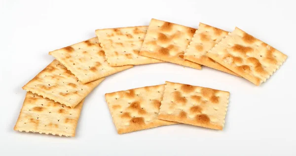 Pedazos Matzo Aislados Sobre Fondo Blanco — Foto de Stock