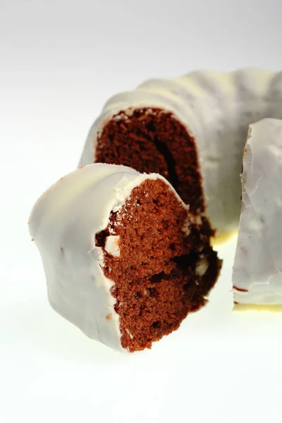 Pastel Chocolate Con Azúcar Mazapán Glaseado —  Fotos de Stock