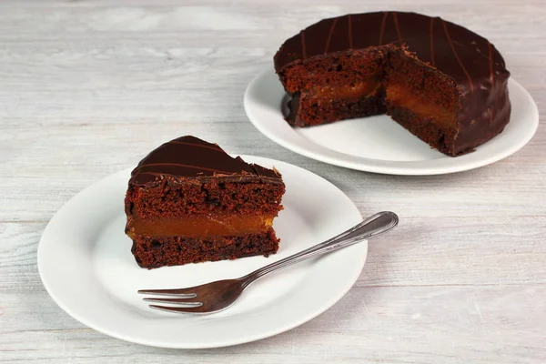 Välsmakande Choklad Torte Sachertårta — Stockfoto
