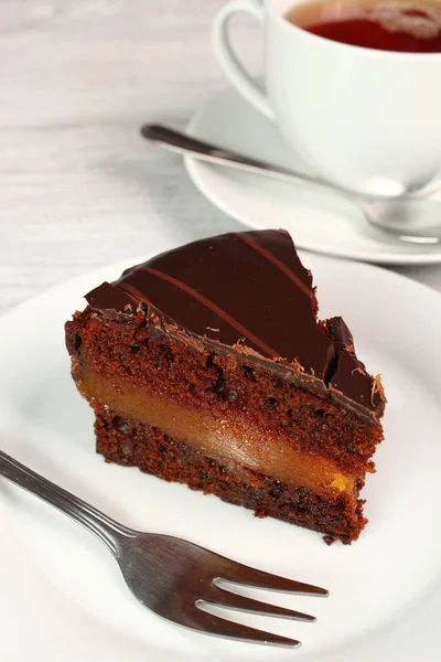 おいしいチョコレート ケーキ ザッハトルテ — ストック写真