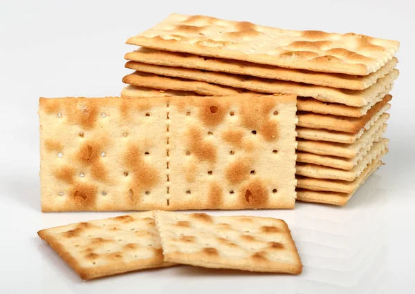 Bitar Matzo Isolerade Vit Bakgrund — Stockfoto