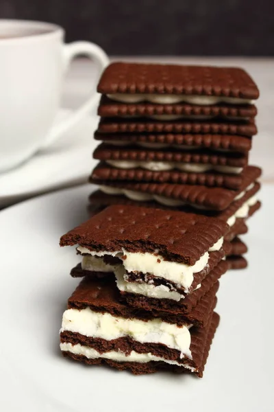Choklad Grädde Cookie Smörgås — Stockfoto