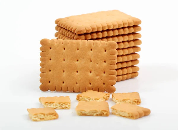 Stapel Cookies Isolerade Vit Bakgrund — Stockfoto