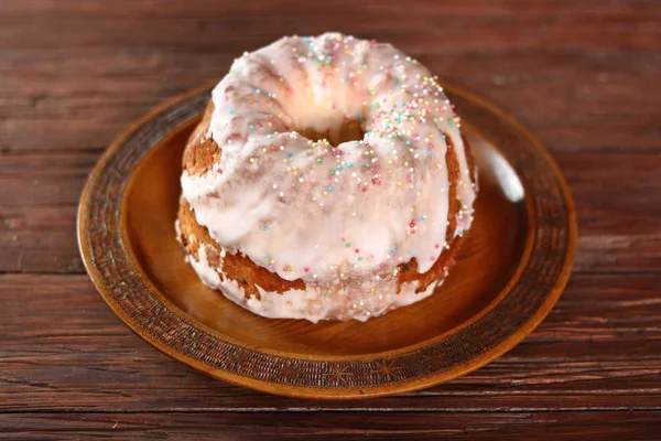 Пасхальный Торт Сладкий Пирог Сахарной Глазурью — стоковое фото