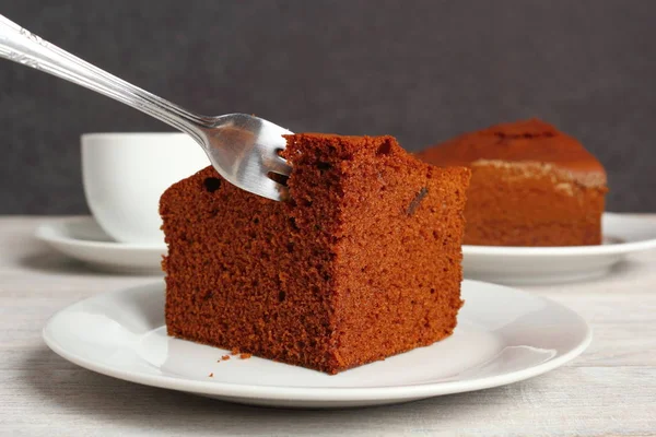 Peperkoek Cake Met Kopje Thee — Stockfoto