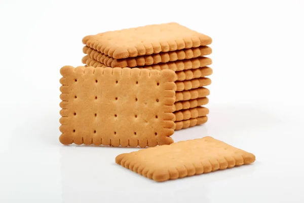 Stapel Cookies Isolerade Vit Bakgrund — Stockfoto