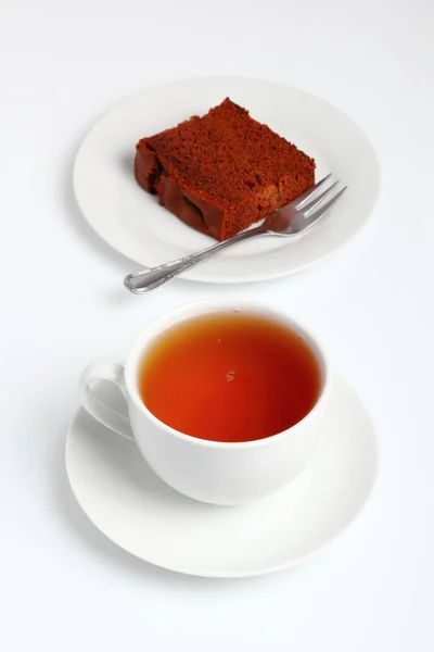 Пряничный Пирог Чашкой Чая — стоковое фото