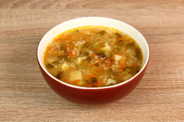 Soppa Från Inlagd Gurka Rassolnik Zupa Ogorkowa — Stockfoto