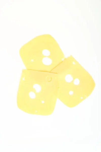 Cheese Slices White Background — Stock Photo, Image