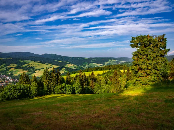 夏季来自皮尼尼山的 Bes吉德 萨德茨基和拉德齐耶维杰山脉 — 图库照片